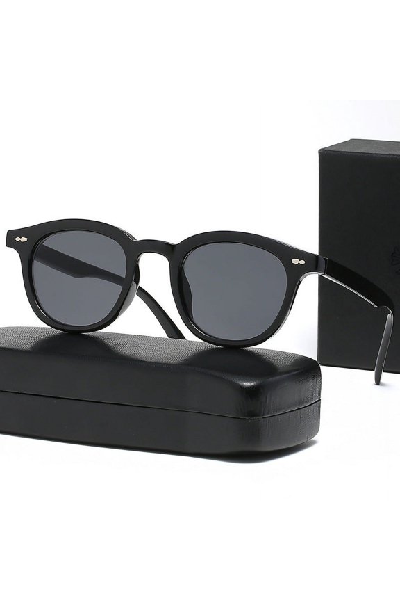 Retro Sunglasses Korean Fashion Simple Lightweight Eyewear with Resin Lens and PC Frame Street Shot Look Frame Width