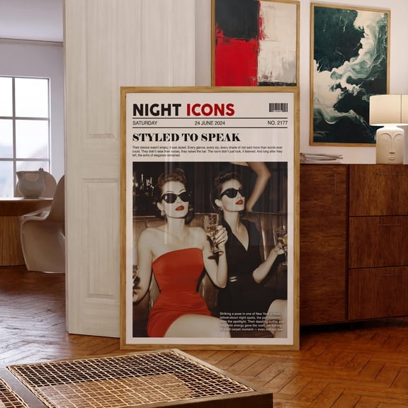 Retro Fashion Magazine Cover Style Wall Art Unframed Paper Print