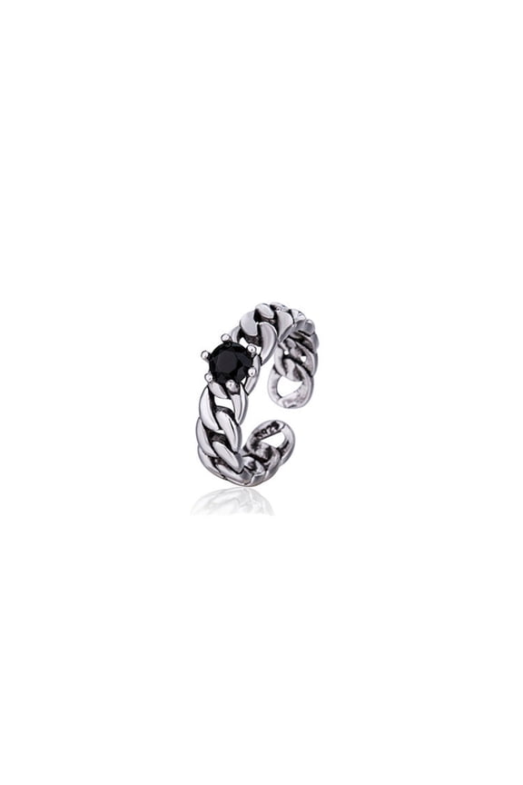 Retro Fashion Ring: Adjustable Copper Ring with Zircon Inlay, Korean Style, Cow Pattern Design for Women