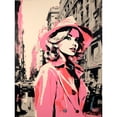 thumbnail image 1 of Retro Fashion Woman with Hat and Pink Trench Coat Unframed Wall Art Print Poster Home Decor Premium, 1 of 3