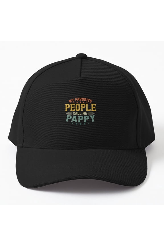 Retro Favorite People Call Me Pappy Baseball Cap, Grandfather Family Appreciation Design, Classic Hat