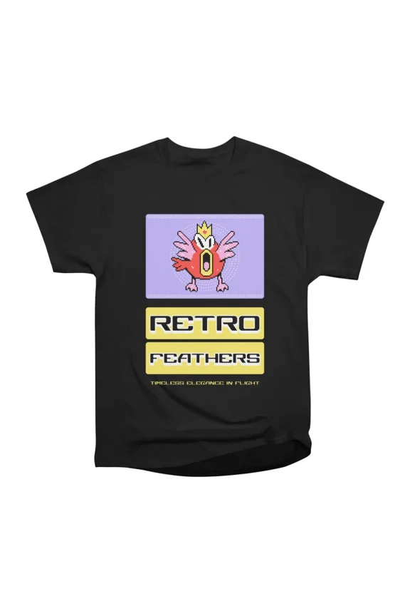 Retro Feathers Timeless Elegance in Flight T-Shirt Tee Gift For Him Merch For Her Apparel