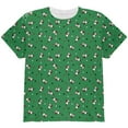 thumbnail image 1 of Retro Ferry Merry Christmas Ferret Pattern All Over Youth T Shirt Green YMD, 1 of 2