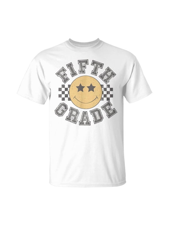 Retro Fifth Grade Smile Face Back To School Teachers Student TShirt