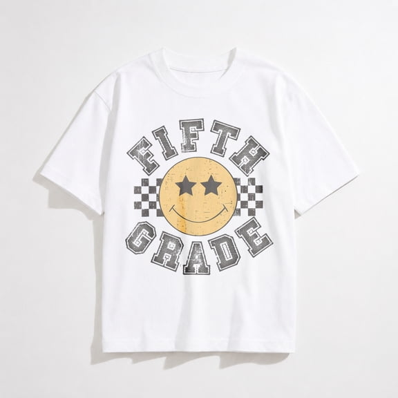 Retro Fifth Grade Teacher Student 1st Day Back to School T-Shirt
