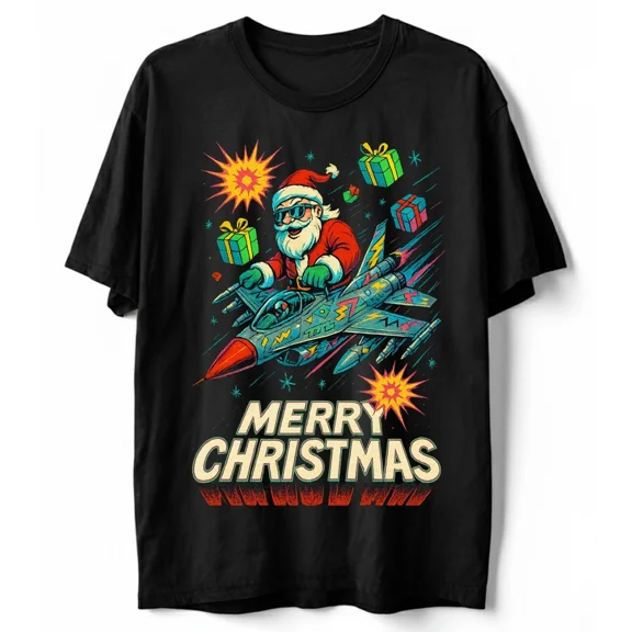 Retro Fighter Jet Funny Aviation Holiday Celebration Humor Unisex T-Shirt, up to size 5XL