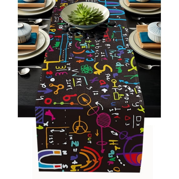 Retro Figures Table Runner Cotton Linen Wedding Decor Tablecloth Holiday Kitchen Decor Table Runner