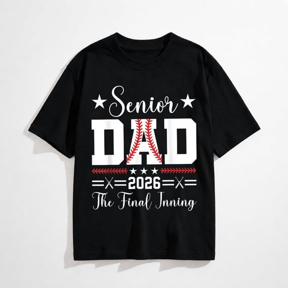 Retro Final Inning Baseball Senior Family 2026 Tee Baseball Senior Dad 2026 Final Inning Baseball Funny T-Shirt