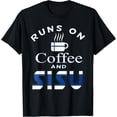 thumbnail image 1 of Retro Finnish Pride Runs On Coffee and Sisu Graphic T-Shirt Funny Finland Heritage Grit Determination Apparel for Men and Women, 1 of 6