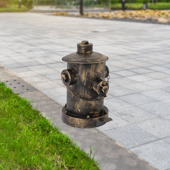 Retro Fire Hydrant Trash Can, Cylindrical Shape Pedal Trash Can, 2.5L/ 0.66Gal Capacity Indoor Outdoor Waste Bin