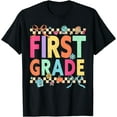 thumbnail image 1 of Retro First Grade Back To School 1st Grade Teacher Girl Boy T-Shirt Tops Tee, 1 of 6