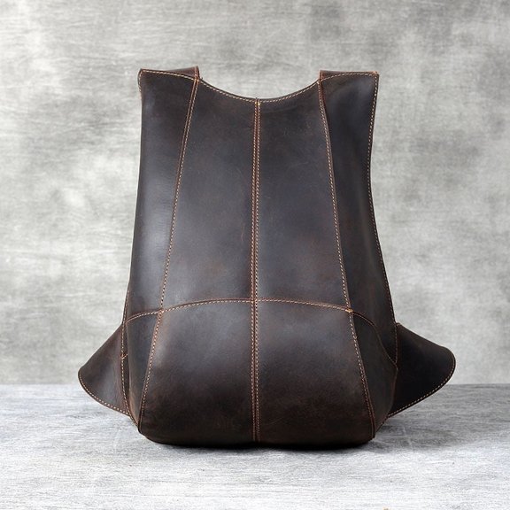 Retro First Layer Cowhide Backpack Crazy Horse Cowhide Ladies Small Backpack,Coffee