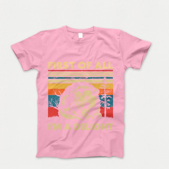 Retro First Of All I'm A Delight Sarcastic Angry Opossum Lover T-Shirt, Funny Animal Lover TShirt, Unique Gift for Opossum Lovers