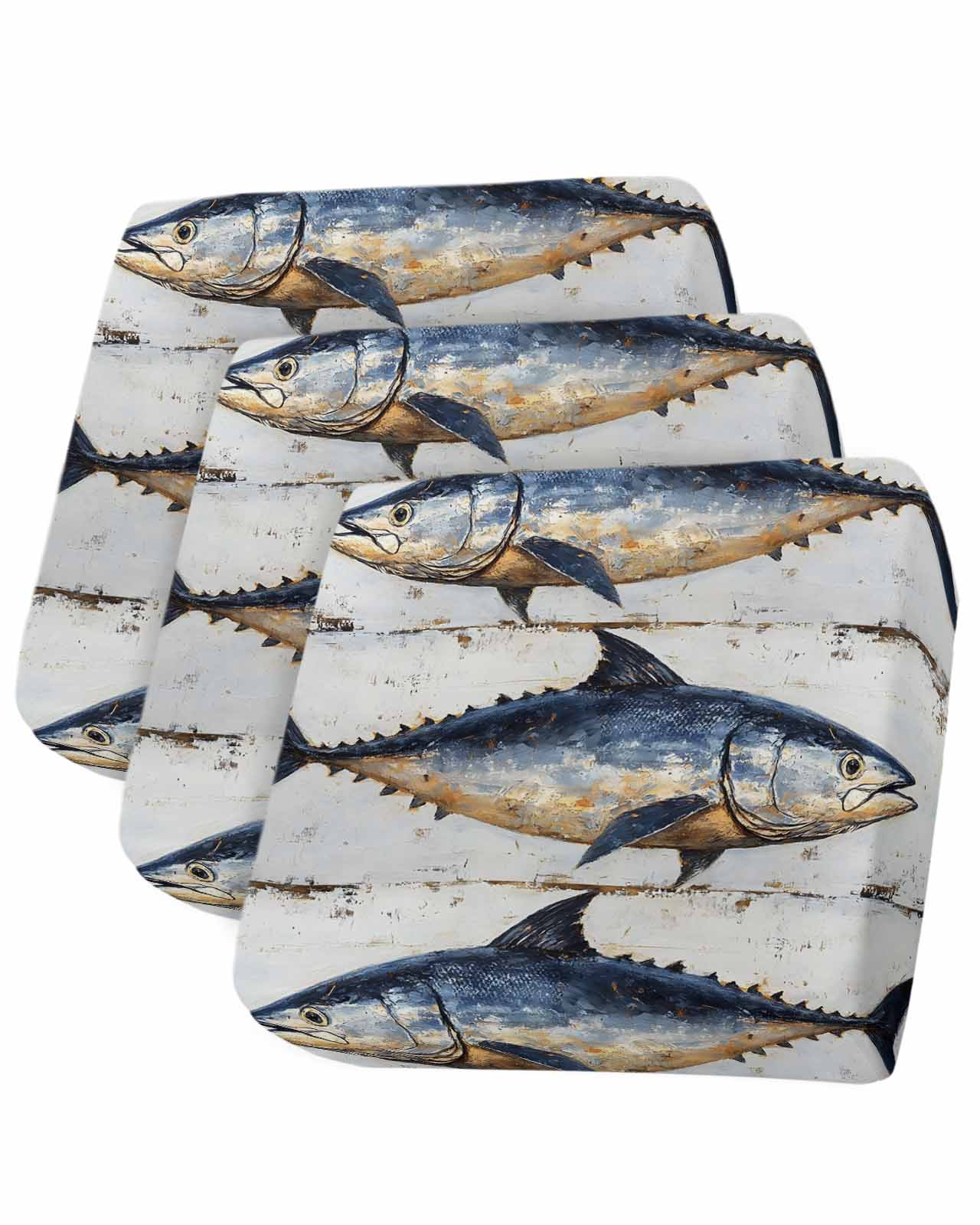 Retro Fish Coastal Sofa Couch Cushion Covers Washable, Removable ...