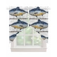 thumbnail image 1 of Retro Fish Coastal Swag Valances for Windows, Vintage Summer Beach Nautical Ocean Rod Pocket Sheer Valances for Large Windows, Swag Toppers Light Filtering for Kitchen Living Room 2 Panels 36''x45'', 1 of 6