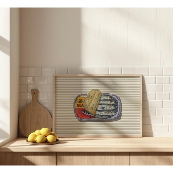 Retro Fish Dining Poster, Unframed Paper Poster 8x10in