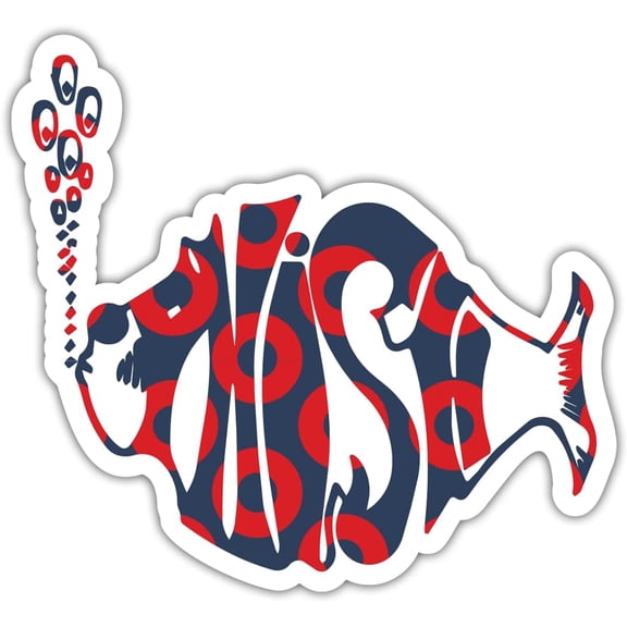 Retro Fish Music Vinyl Sticker Decal, Jam Band Inspired Graphic Design for Laptop, Water Bottle, Car Bumper, and Window (2.7" x 3")