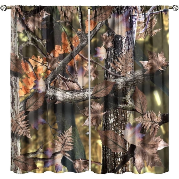 Retro Fishing Curtains Vintage Rustic Cabin Forest Nature Art Fisherman Blackout Window Treatment for Bedroom Living Room Decor Window Drapes 84" W X 84" L