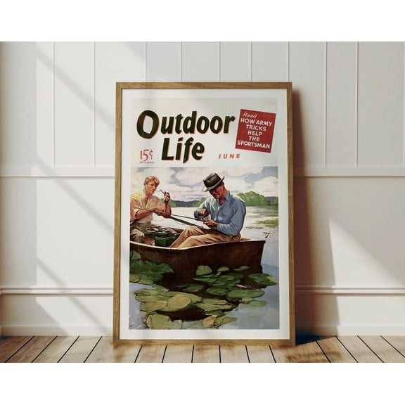 Retro Fishing Poster Vintage Fishing Print Angler Wall Decor Lake Fishing Wall Art Outdoorsy Sportsman Fisherman Dad Gift For Him Wall Art Modern Wall Decor