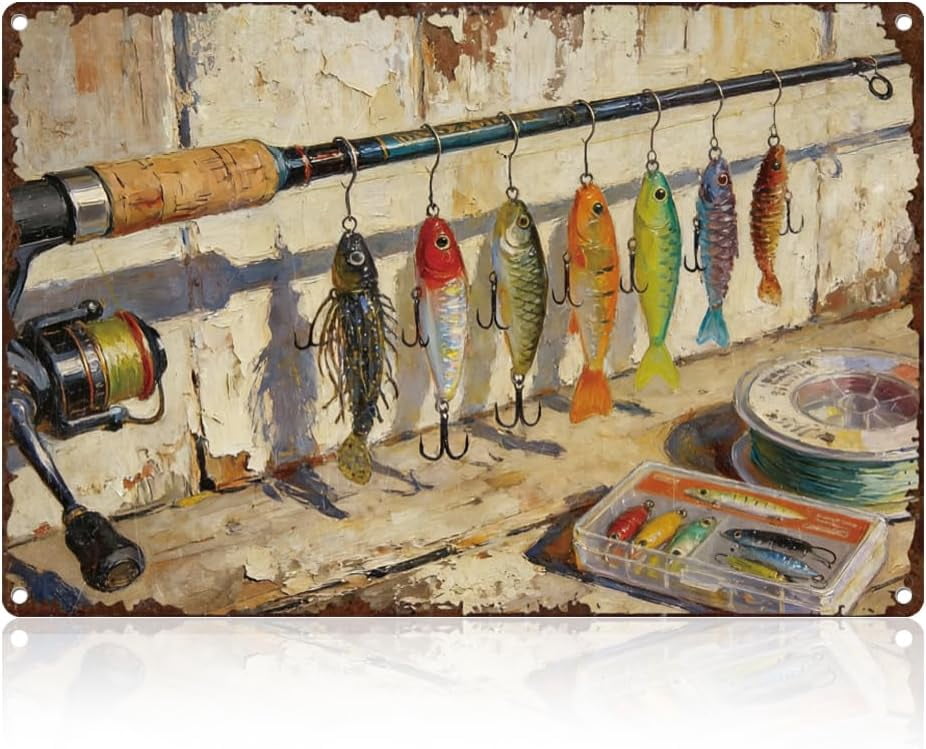 decorate old fishing poles Vintage Decor Black White 5 Piece Canvas Prints Wall Art A 28 long replica of a fly fishing rod How To - DIY Fishing