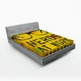 thumbnail image 1 of Ambesonne Retro Fitted Sheet, Nerds at Work Grungy, Full Size, Yellow Black Green, 1 of 2