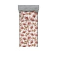 thumbnail image 1 of Retro Fitted Sheet & Pillow Sham Set, Floral Concept Repetitive Anemone Flowers and Leaves Pattern Nature Art, Decorative Printed 2 Piece Bedding Decor, Twinxl, Blush Dark Tan and Taupe, by Ambesonne, 1 of 1