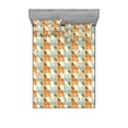 thumbnail image 1 of Retro Fitted Sheet & Pillow Sham Set, Minimalist Colorful Motifs Grungy Illustrations in Geometric Style, Decorative Printed 3 Piece Bedding Decor, Calking, Persian Orange and Sage Green, by Ambesonne, 1 of 2