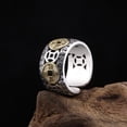 thumbnail image 1 of Retro Five Emperors Money Ring Adjustable Open Band Copper Coin Style Lucky Amulet Jewelry for Men and Women Vintage Accessory, 1 of 6