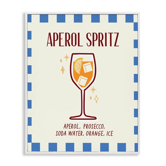 Stupell Industries Retro Fizzy Summer Cocktail White Framed Giclee Art, design by Emily Dumas