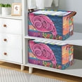 thumbnail image 1 of Retro Flamingo Foldable Storage Large Fabric Storage Baskets Organizer Storage Bins with Handles for Shelves, 1 of 8