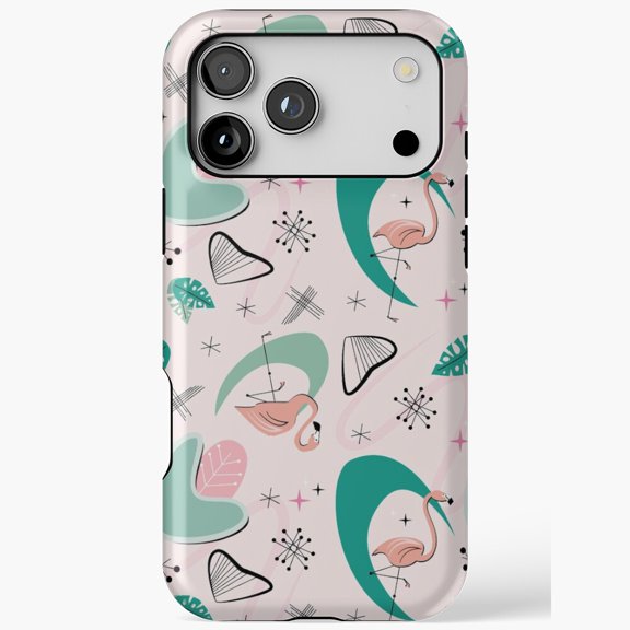 Retro Flamingo Mid-Century Modern for iPhone Case 11 through 17 Pro Max