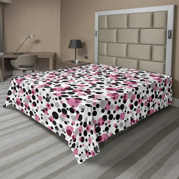 Ambesonne Retro Flat Sheet, Grunge Spotty Pattern, Queen Size, Multicolor