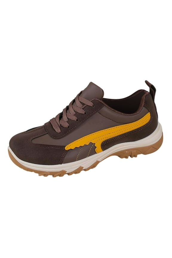 Retro Flat Shoes Autumn Style Color Lace Up Racing Shoes Sports And Leisure.