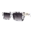 thumbnail image 1 of Retro Flat Top Mod Narrow Rectangular Fashion Sunglasses White Marble Smoke, 1 of 4