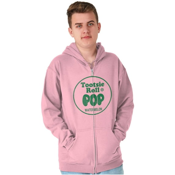 Retro Flavor Watermelon Tootsie Pop Zip Up Hoodie Men's Women's Brisco Brands 4X