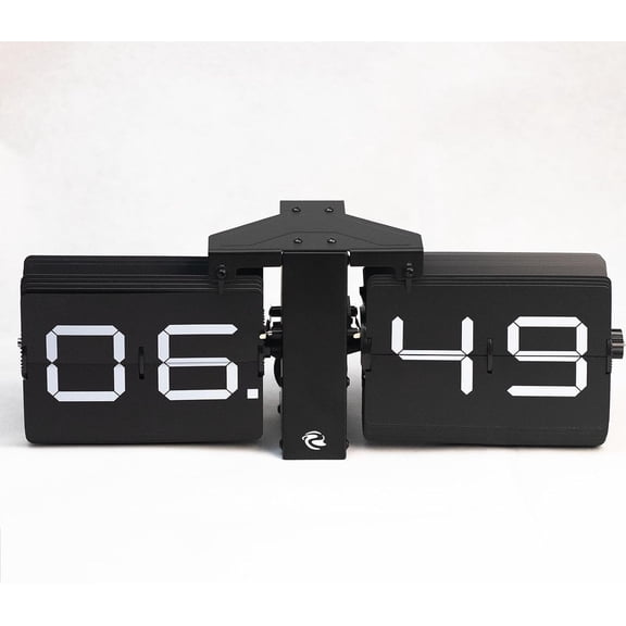 Retro Flip Clock, 24-Hour Military Time Display, Battery Powered Desk & Wall Shelf Clock with Mechanical Number Display, Noise-Free Operation, Oversized Flip Digits, Modern Decor Gift