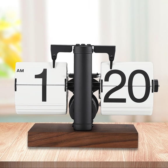 Retro Flip Desk Clock with Large Digital Numbers and Alarm Function for Home Office Decor