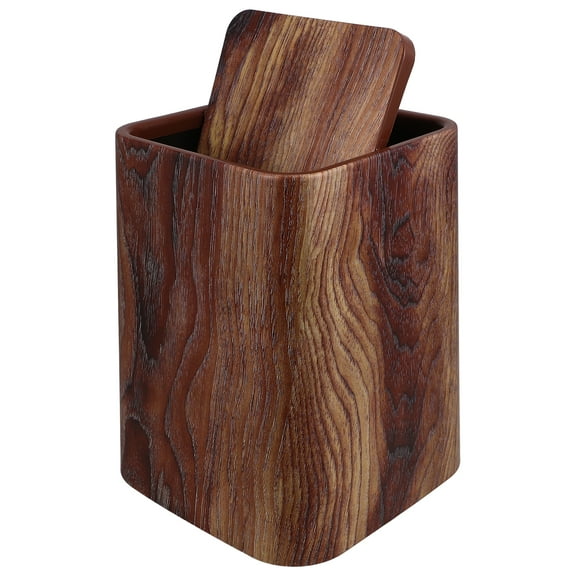 Retro Flip Lid Waste Basket Kitchen Garbage Can Trash Bin Container Hotel Trash Can Waste Bin Trash Bucket Bedroom Trashcan Kitchen Wastebasket