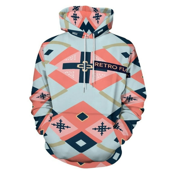 Retro Flora Geometric Pattern Design 3D Print Hoodie Men Women Autumn Thin Pullover Sweatshirt Vintage Streetwear Tops