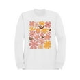 thumbnail image 1 of Retro Floral Art Print Women's Sweatshirt, 1 of 3