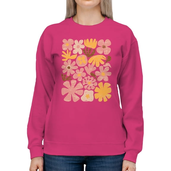 Retro Floral Art Print Women's Sweatshirt