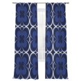 thumbnail image 1 of Retro Floral Art Sheer Curtains 84 Inch Long 2 Panels, Blue Flowers Minimalist Classic Texture Light Filtering Rod Pocket Semi Sheer Curtains, Sheer Voile Drapes for Living Room Bedroom, 52"x84", 1 of 5