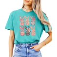 thumbnail image 1 of Retro Floral Bunnies Shirt for Women and Teens Girly Coquette Easter Bunny Tee Seafoam Shirt Adult X-Large, 1 of 5