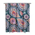 thumbnail image 1 of Retro Floral Chic Shower Curtain 72x84 Inches, Quick-Drying Polyester with Plastic Hooks, Bohemian Paisley Artistic Design for Bathroom, 1 of 5
