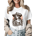 thumbnail image 1 of Retro Floral Cowgirl Summer Graphic Tees Womens T shirt White/Black S-5XL Shirts Casual Western Tops, 1 of 4