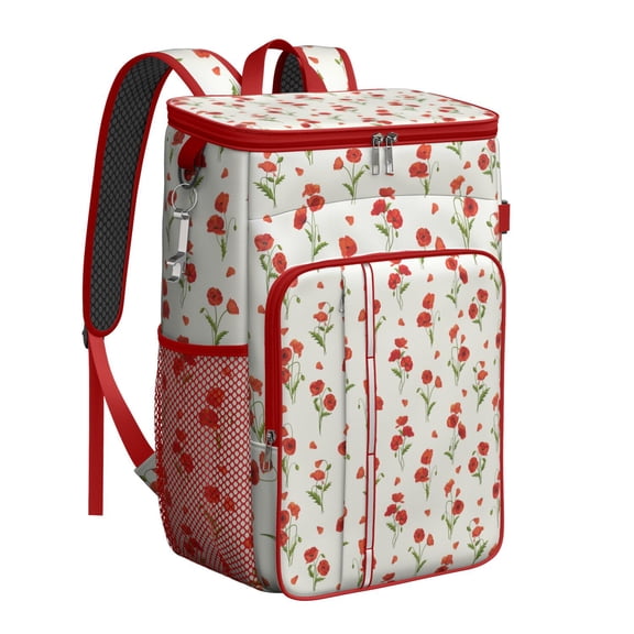 Retro Floral Farmhouse Design Backpack Cooler - 20L High Capacity, Lightweight & Portable for Travel