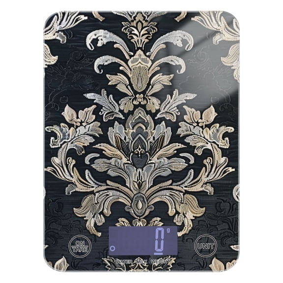 Retro Floral Food Scale Digital Kitchen Scale Waterproof Grams Ounces lbs for Weight Loss