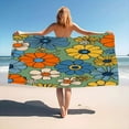 thumbnail image 1 of Retro Floral Green Background Design Beach Towel Soft Microfiber Bath Towel Quick Dry Sport Spa Pool Towels, 1 of 5