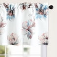 thumbnail image 1 of Retro Floral Kitchen Valances for Windows, Smooth Textured Rod Pocket Valance Solid Window Treatment for Living Room, 1 Panel, 52 Inch Wide by 18 Inch Long, 1 of 6