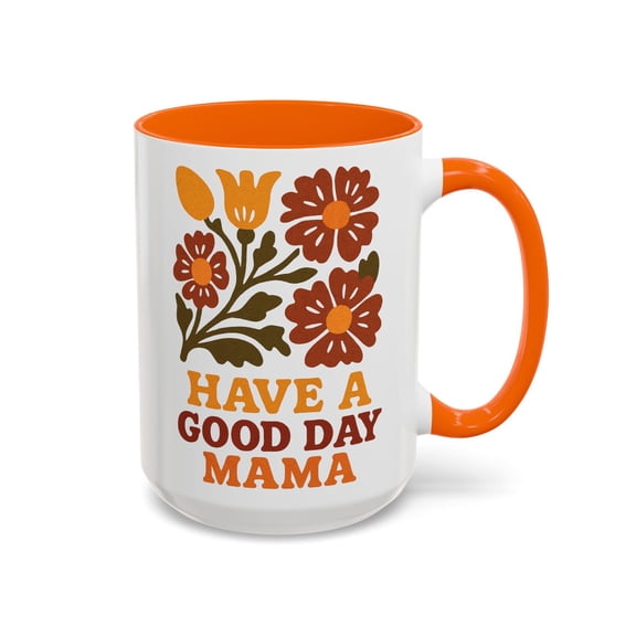 Retro Floral Mama Mug: Double-Sided Ceramic Coffee Cup